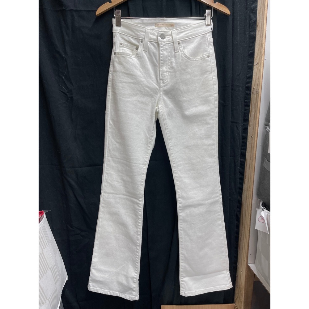 Levis 725 High Rise Bootcut Jeans White W26 L30 18759-0232 Denim Pants